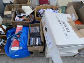AN ASSORTMENT OF HOUSEHOLD CLEARANCE ITEMS TO INCLUDE CDS AND DVDS ETC