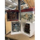 TWO 1990'S ILLUMINATED PORCELAIN HOUSES IN ORIGINAL BOXES