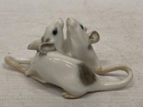 A ROYAL COPENHAGEN 1960 MICE FIGURE, MODEL NUMBER 521, MODELLED BY ARNOLD KROG IN 1903, MARKED TO