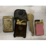 FOUR VINTAGE ITEMS, VESTA, MULTI TOOL AND LIGHTERS