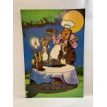 A VINTAGE 1976 SCANDECOR DISNEY LADY AND THE TRAMP PRINT 99 X 68 CM