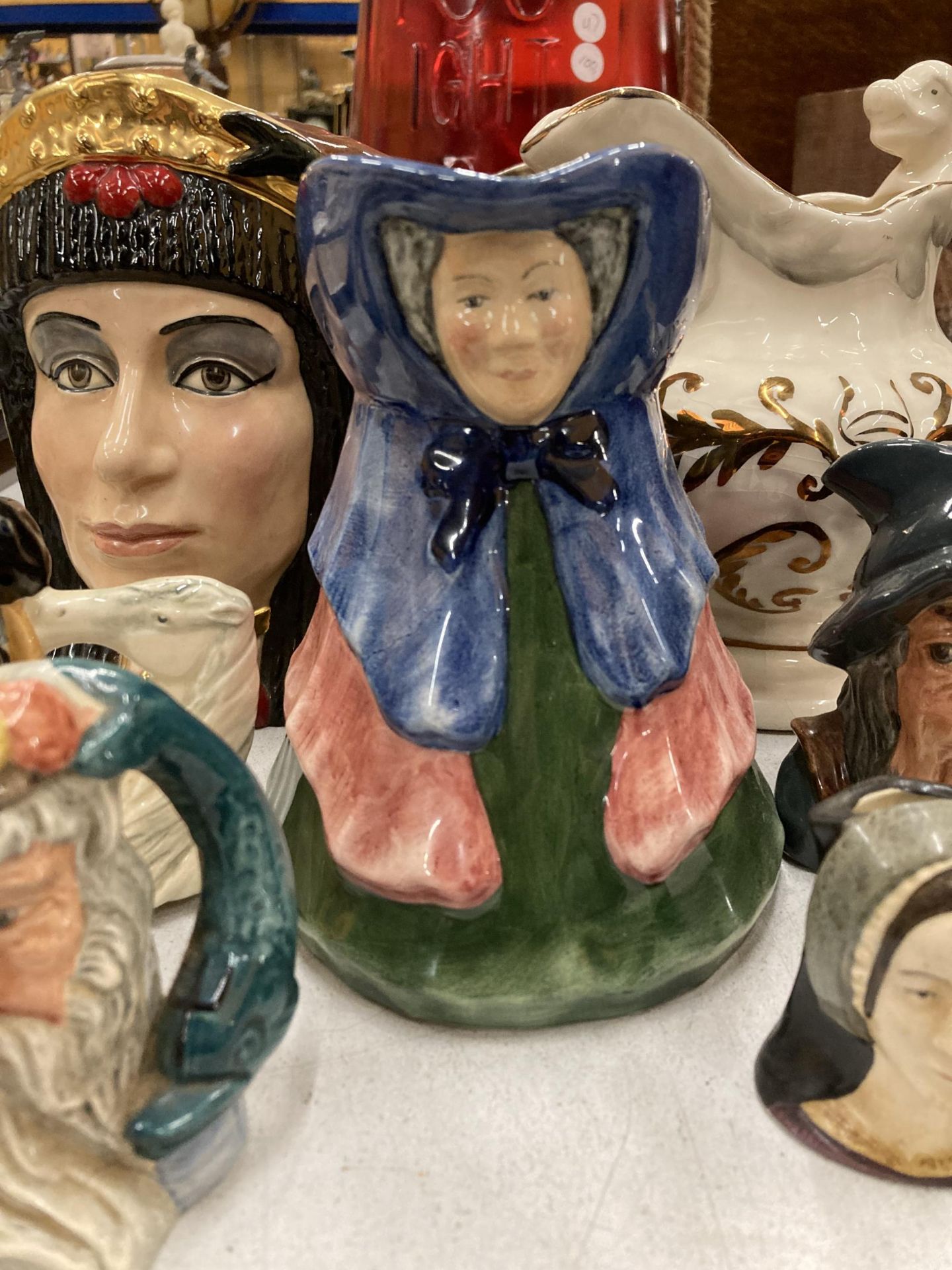 A COLLECTION OF JUGS TO INCLUDE ROYAL DOULTON ANTONY & CLEOPATRA D6728, FURTHER DOULTON CHARACTER - Image 2 of 3
