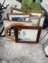 AN ASSORTMENT OF FRAMED PRINTS AND PICTURES