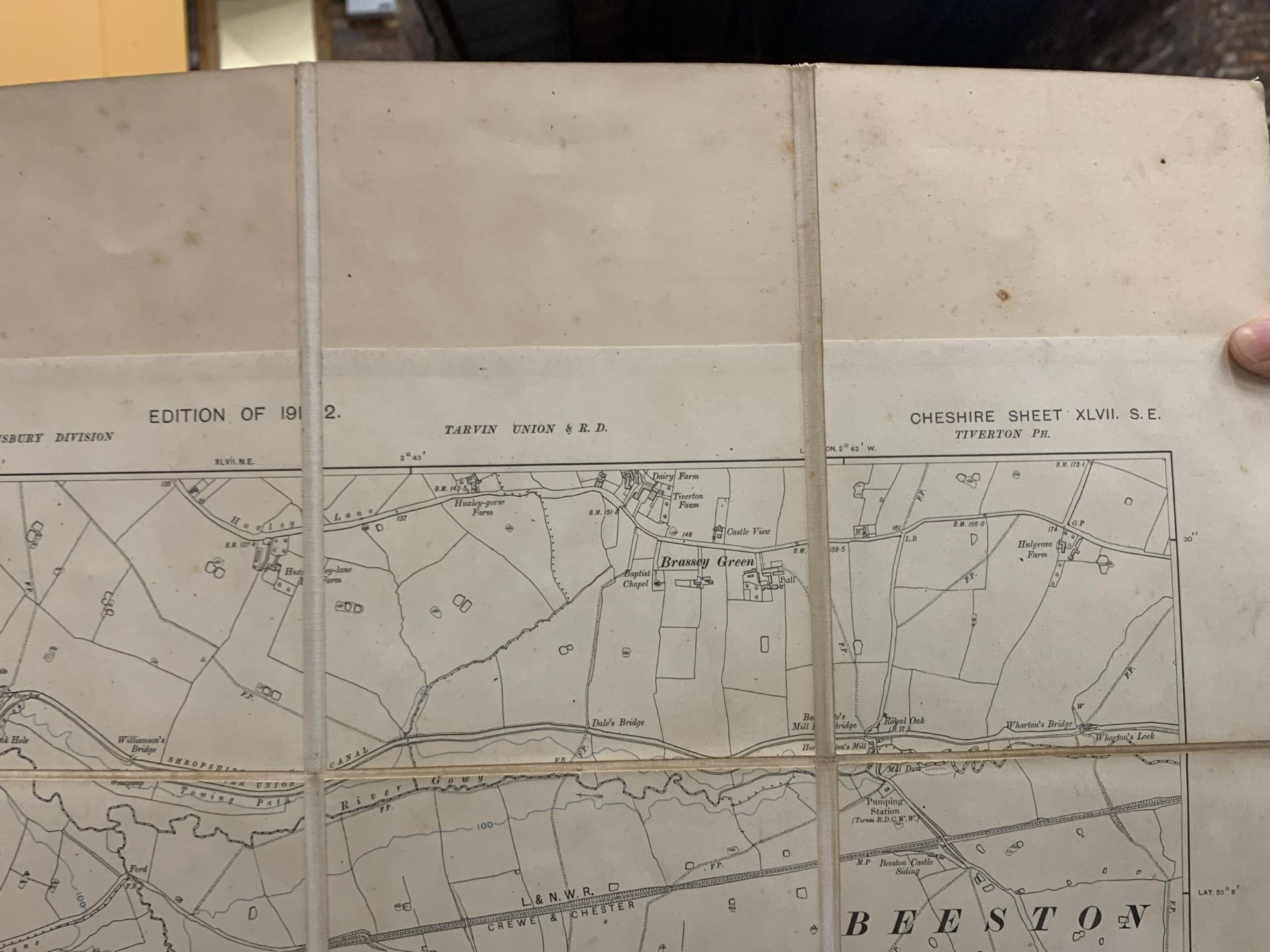 TWO B STANFORD 1912 CASED ORDNANCE SURVEY MAPS OF CHESHIRE - Image 3 of 3