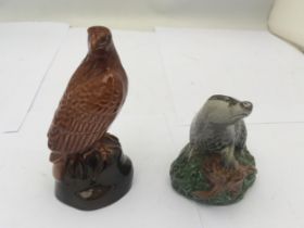 TWO BESWICK BENEAGLES SCOTCH WHISKY BIRD DECANTERS