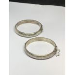 TWO BOXED SILVER BANGLES