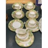 A VINTAGE JENNERS PART CHINA TEASET TO INCLUDE A CREAM JUG, CUPS, SAUCERS AND SIDE PLATES