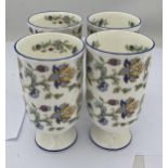 A SET OF FOUR MINTON HADDON HALL BLUE GOBLET CUPS