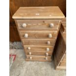 A MODERN PINE LIMED CHEST OF SIX DRAWERS, 23" WIDE