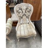 A VICTORIAN STYLE SPOON-BACK CHAIR