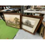 TWO VINTAGE FRAMED PRINTS OF COUNTYSIDE SCENES