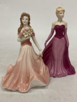 TWO COALPORT FIGURES - DEBUTANTE 'SUMMER BOUQUET' AND HEART TO HEART 'A GIFT FROM THE HEART'