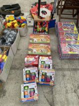 AN ASSORTMENT OF AS NEW OLD SHOP STOCK TOYS AND GAMES