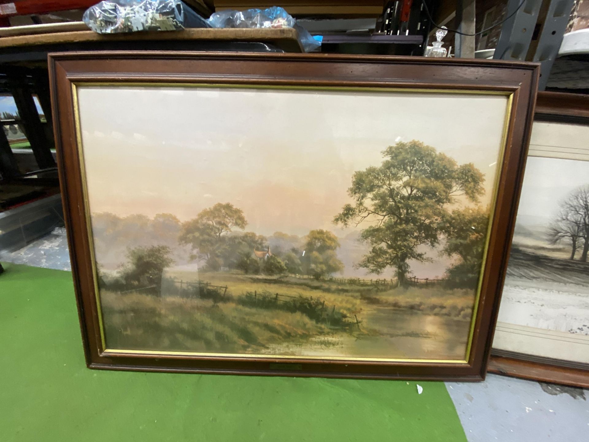 TWO VINTAGE FRAMED PRINTS OF COUNTYSIDE SCENES - Image 2 of 3