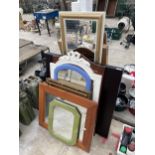 AN ASSORTMENT OF VARIOUS FRAMED MIRRORS