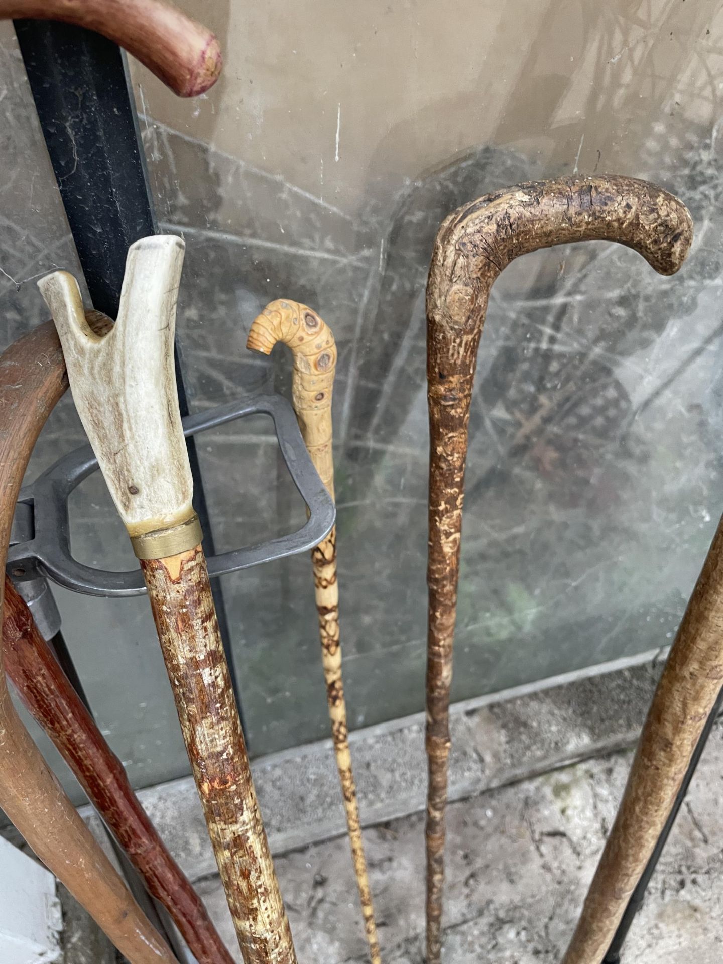 AN ASSORTMENT OF WALKING STICKS TO INCLUDE A SHOOTING STICK ETC - Image 3 of 4