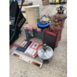 AN ASSORTMENT OF ITEMS TO INCLUDE TWO FIRE EXTINGUISHERS AND A PRESSURE COOKER ETC