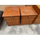 A PAIR OF STAG BEDSIDE CHESTS