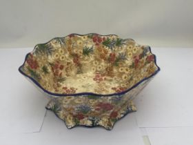 A VINTAGE GRIMWADES ROYAL WINTON FLORAL CERAMIC BOWL -A/F