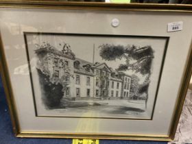 A SIGNED PRINT OF DUNHAM HALL