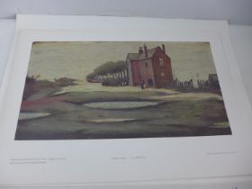 THIRTY SIX UNFRAMED L.S. LOWRY COLOURED PRINTS COMPRISING FIVE 'LONELY HOUSE', 32 X 50CM, SIX 'AN