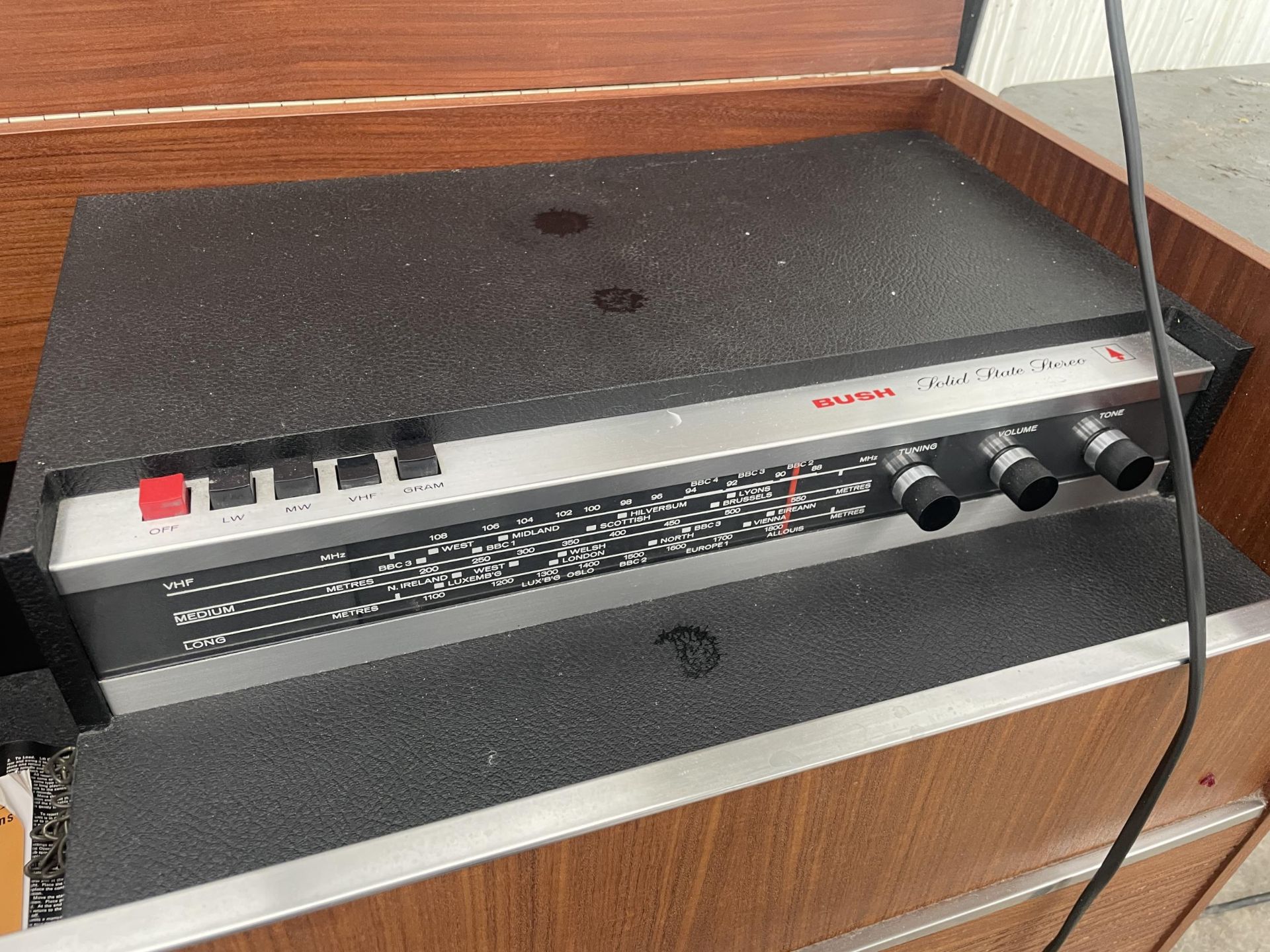 A RETRO TEAK RADIOGRAM WITH RECORD DECK AND BUSH SOLID STATE STEREO - Image 3 of 3