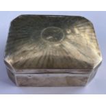 AN ART DECO HALLMARKED SILVER CIGARETTE BOX WITH WOOD LINING, GROSS WEIGHT 249 GRAMS