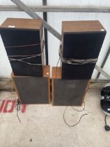 FOUR VARIOUS WOODEN CASED SPEAKERS
