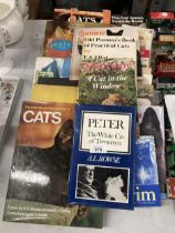 A LARGE QUANTITY OF HARDBACK BOOKS ABOUT CATS - 25 IN TOTAL