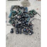 A LARGE ASSORTMENT OF BATTERY DRILLS AND BATTERIES ETC
