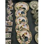 A GROUP OF FIVE ITALIAN HAND PAINTED COCKEREL PLATES