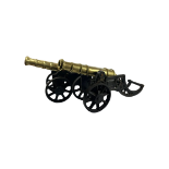 A PAIR OF HEAVY CAST IRON AND SOLID BRASS VINTAGE CANNONS, LENGTH 47 CM