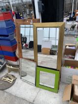 FOUR VARIOUS FRAMED MIRRORS