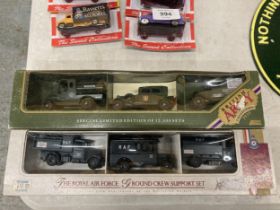 TWO BOXED DIECAST VEHICLE SETS - LLEDO BRITISH ARMY AND ROYAL AIR FORCE