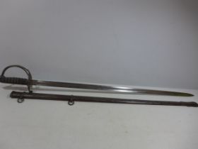 A BRITISH QUEEN VICTORIA 1821 PATTERN LIGHT CAVALRY/ROYAL ARTILLERY OFFICERS SWORD AND SCABBARD,