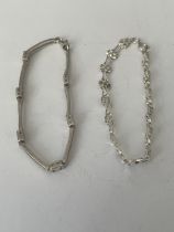 TWO SILVER BRACELETS