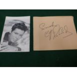 A CLIFF RICHARD AUTOGRAPH AND A FACSIMILE POSTCARD