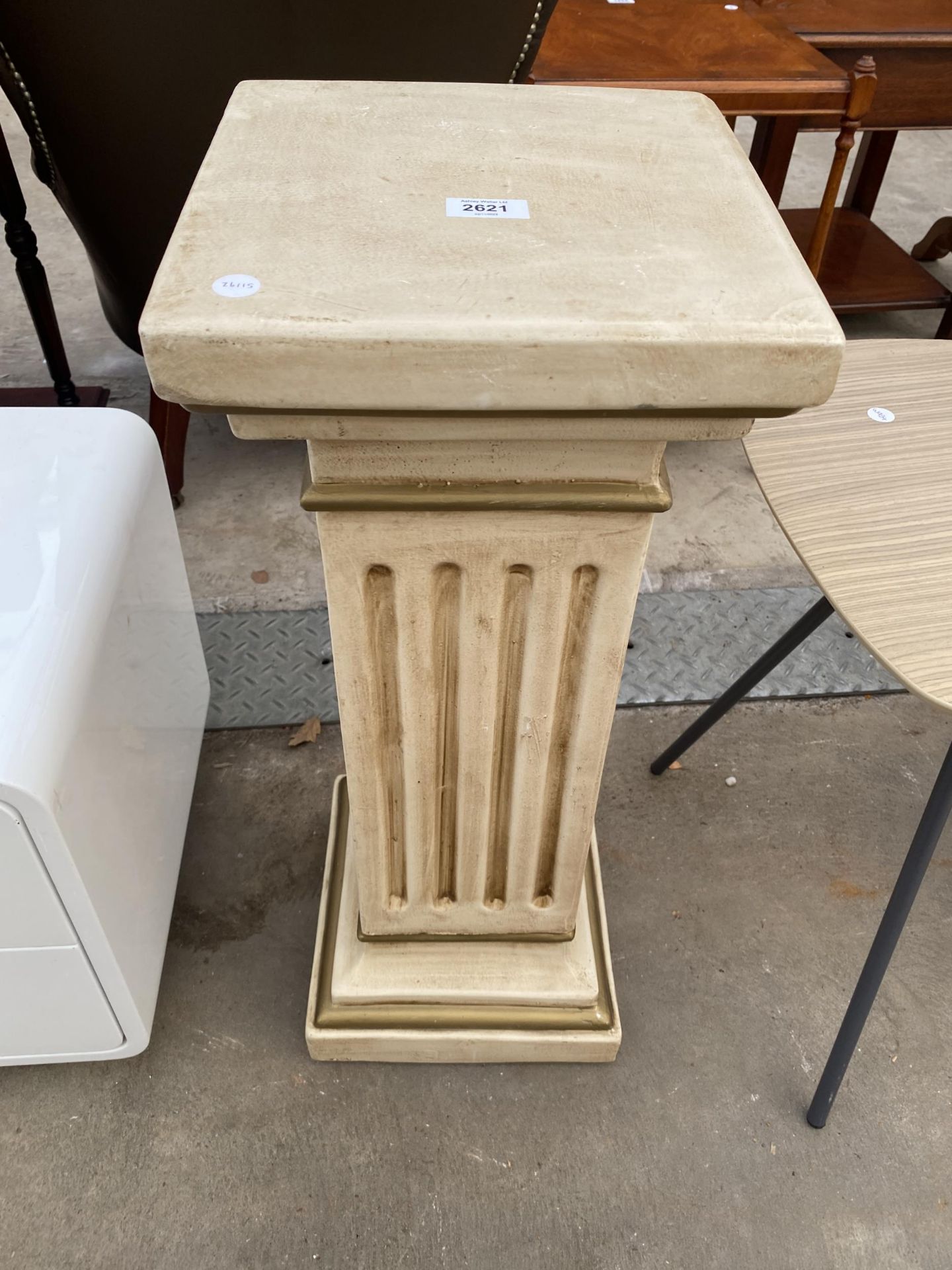 A CERAMIC CORINTHIAN STYLE PEDESTAL