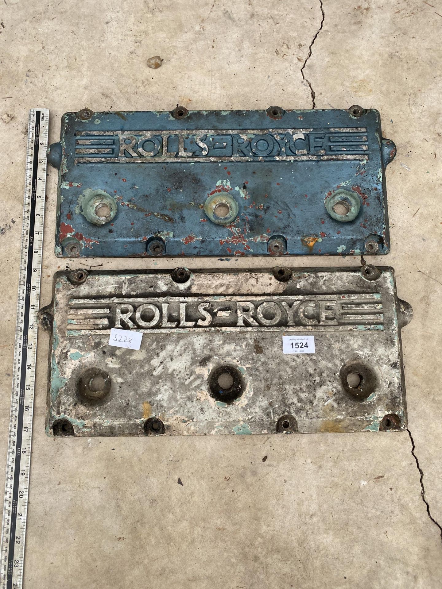 A PAIR OF 'ROLLS-ROYCE' ENGINE CAM COVERS