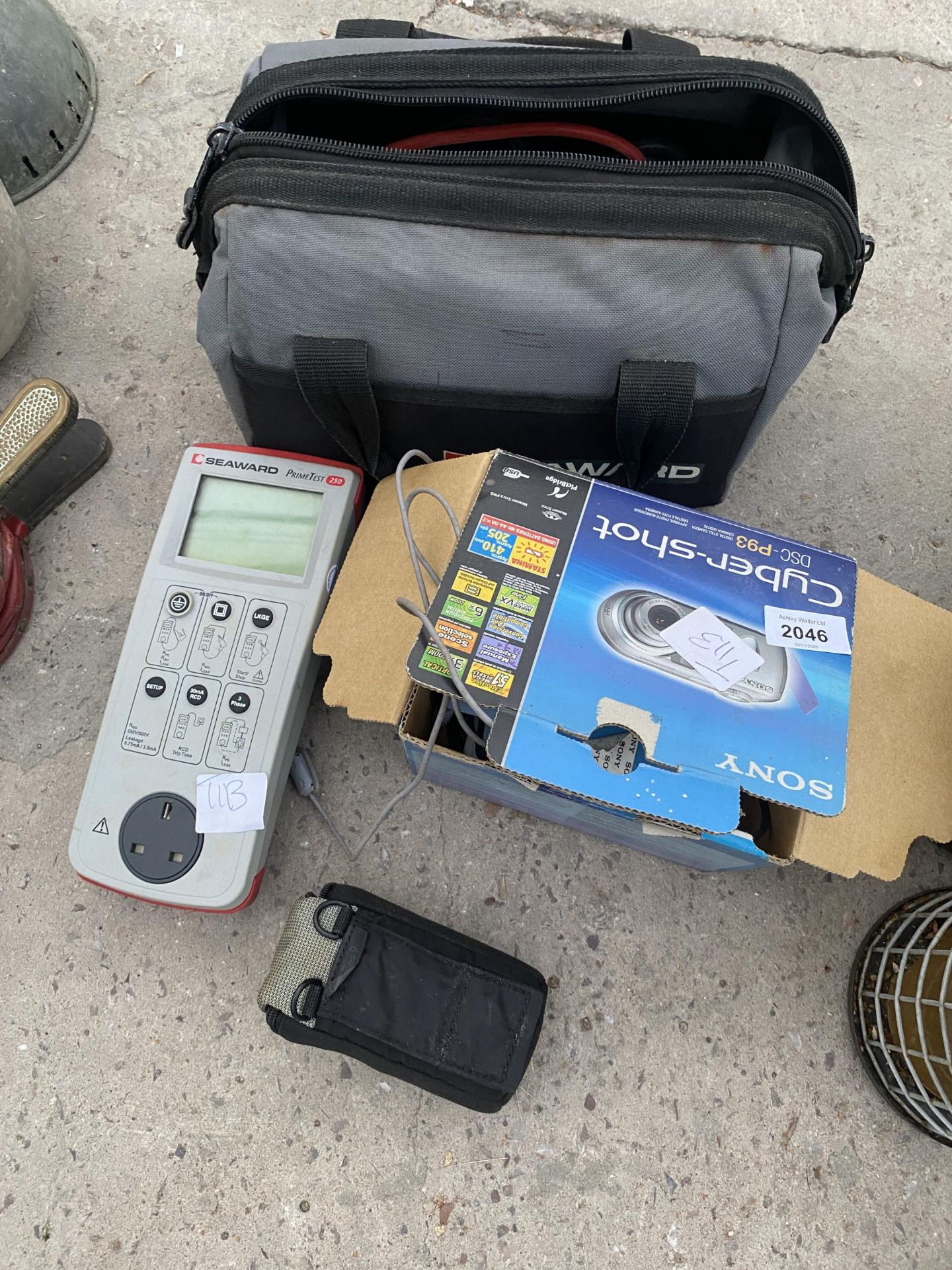 AN ASSORTMENT OF ITEMS TO INCLUDE A SONY CAMERA AND A SEAWRD PRIME TESTER ETC