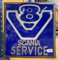 A SCANIA SERVICE ILLUMINATED BOX SIGN