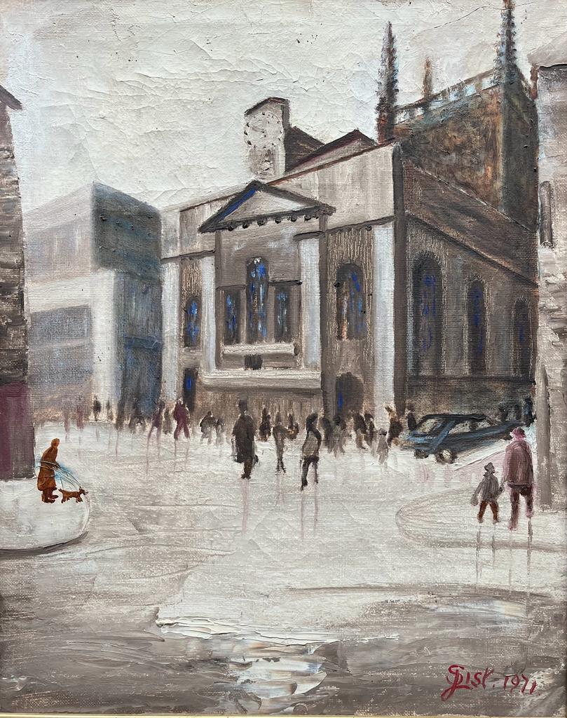A 1970S FRAMED NORTHERN ART OIL ON CANVAS PAINTING OF A MANCHESTER SCENE, SIGNED J SIST 1971 - Image 2 of 4