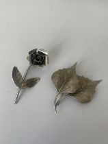 TWO SILVER BROOCHES