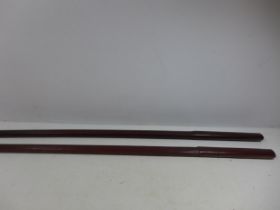 TWO JAPANESE HARDWOOD BOKKEN, LENGTH 98CM