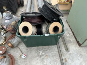 A LARGE ASSORTMENT OF ELECTRIC CABLE