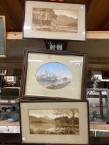 A GROUP OF THREE FRAMED PRINTS OF LANDSCAPE SCENES