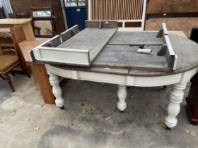 A VICTORIAN STYLE WIND-OUT DINING TABLE, 69 X 48"
