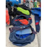 AN ASSORTMENT OF SCUBA DIVING EQUIPMENT TO INCLUDE FLIPPERS, SHOES AND MASKS ETC