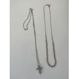 TWO SILVER NECKLACES