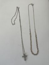 TWO SILVER NECKLACES